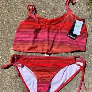 Hurley 2 pc bikini set, large, NWT